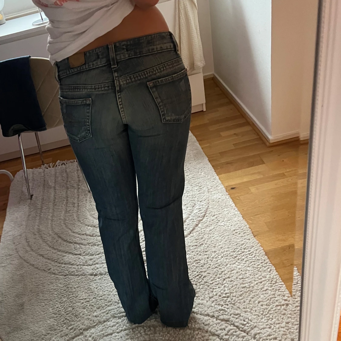 Blå bootcut jeans - 1