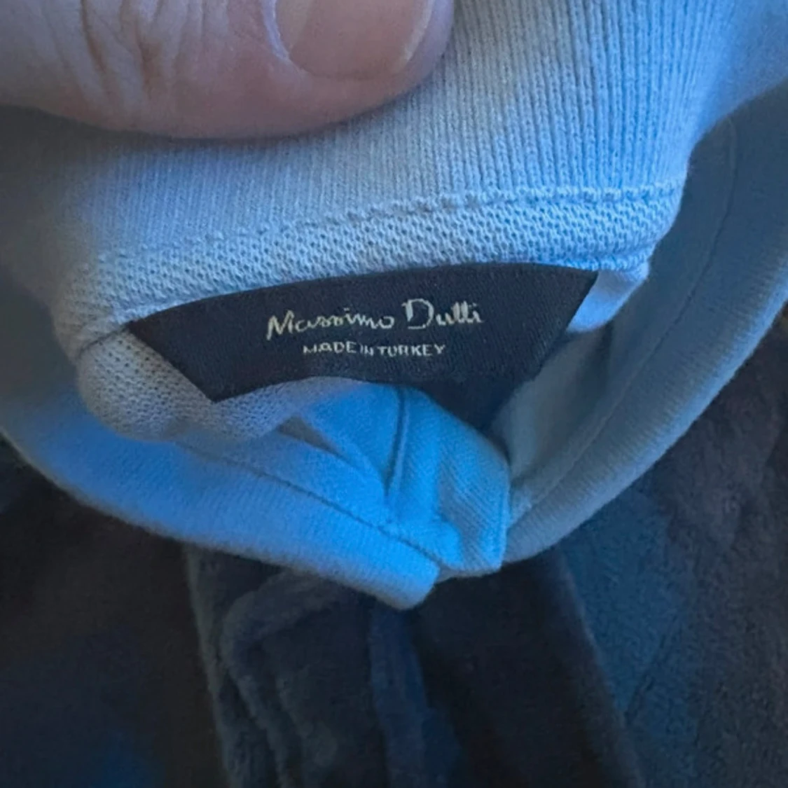 Ljusblå pikétröja Massimo Dutti - 1