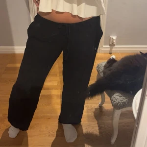 Svarta  linnebyxor - Svarta lågmidjade linnebyxor🖤Byxorna har raka ben och passar till de flesta tillfällen nu under sommar! Väldigt populära från H&M! 