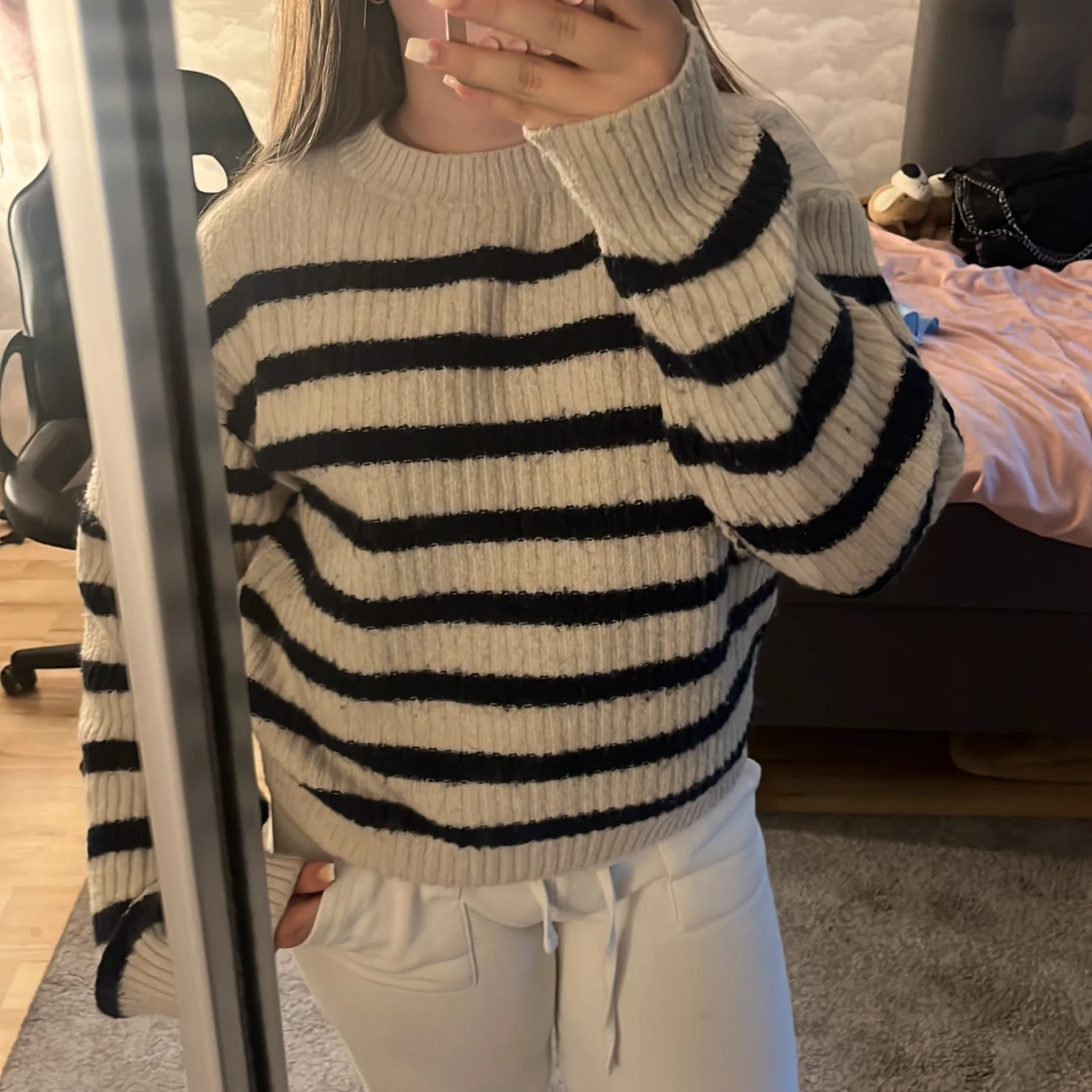 Randig stickad tröja från H&M