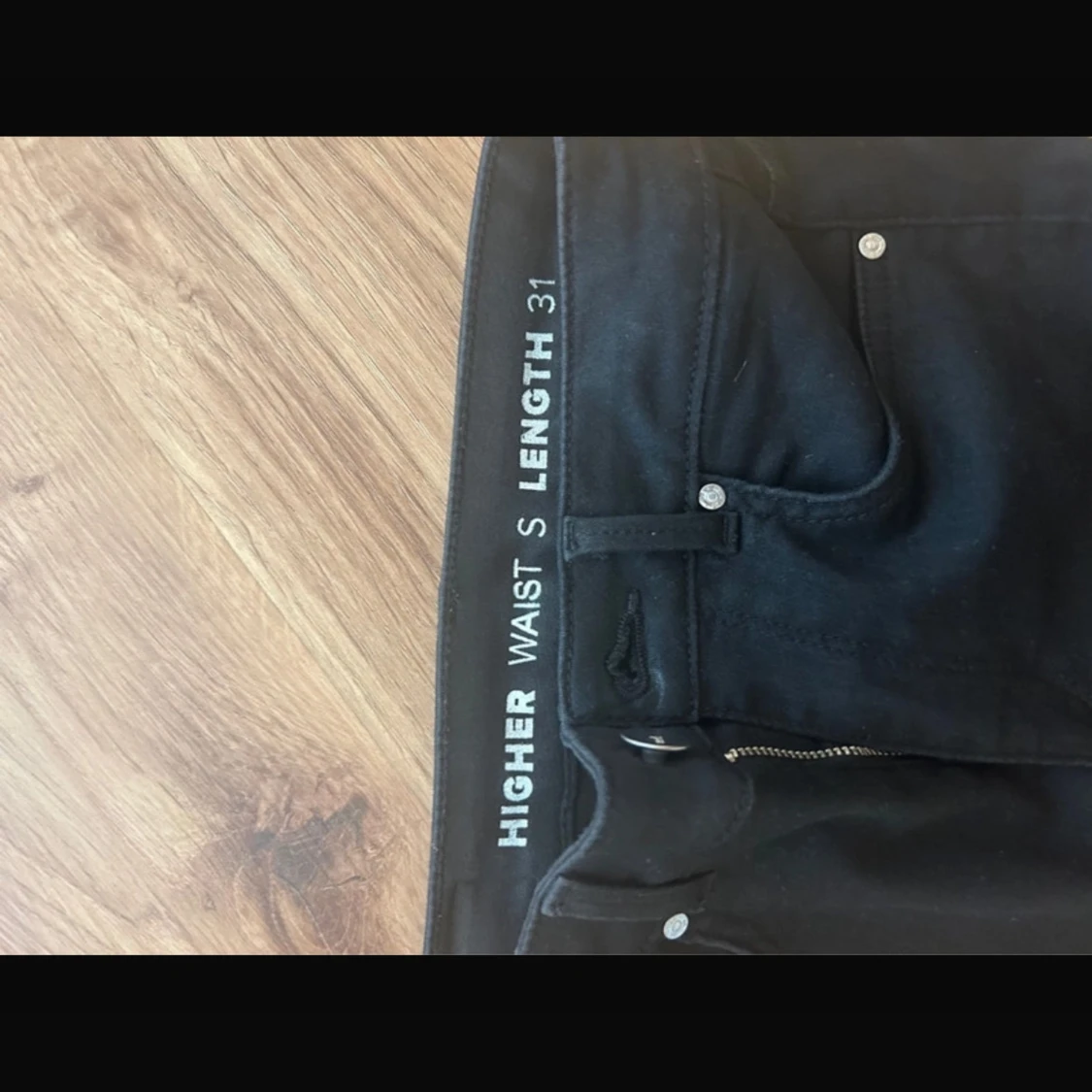 Svarta skinny jeans hög midja - 2