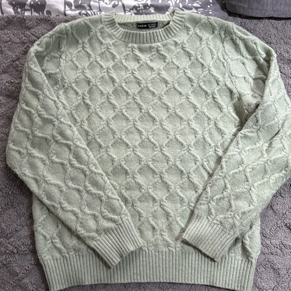 Ljusgrön stickad tröja från SHEIN