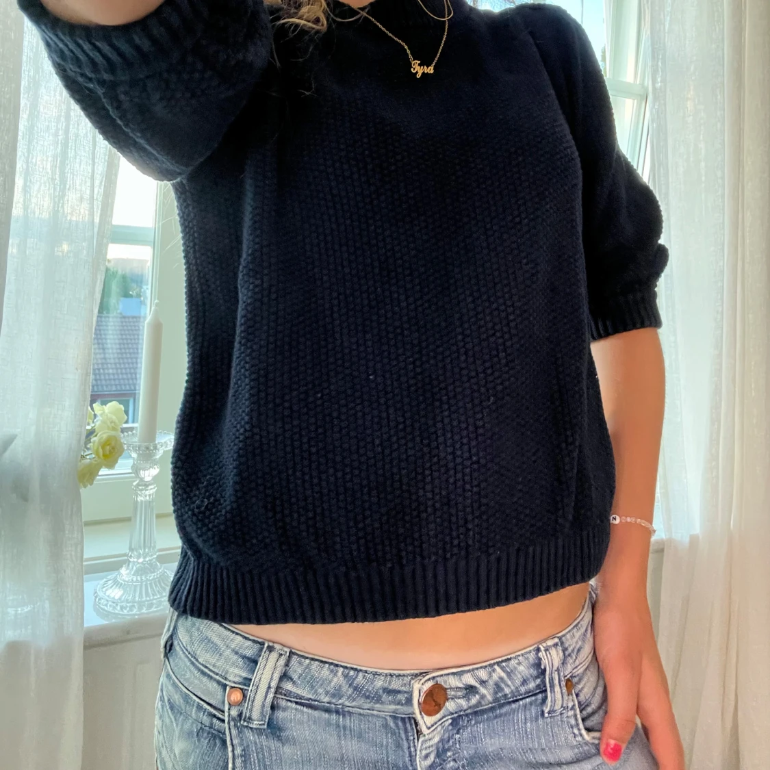 Mörkblå stickad tröja från Twist & Tango - 1
