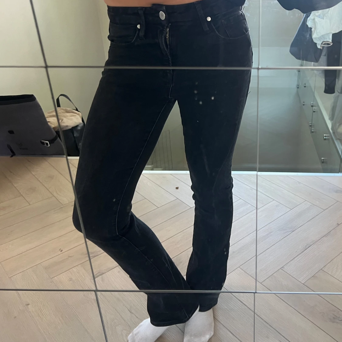 Svarta raka jeans midwaist - 2