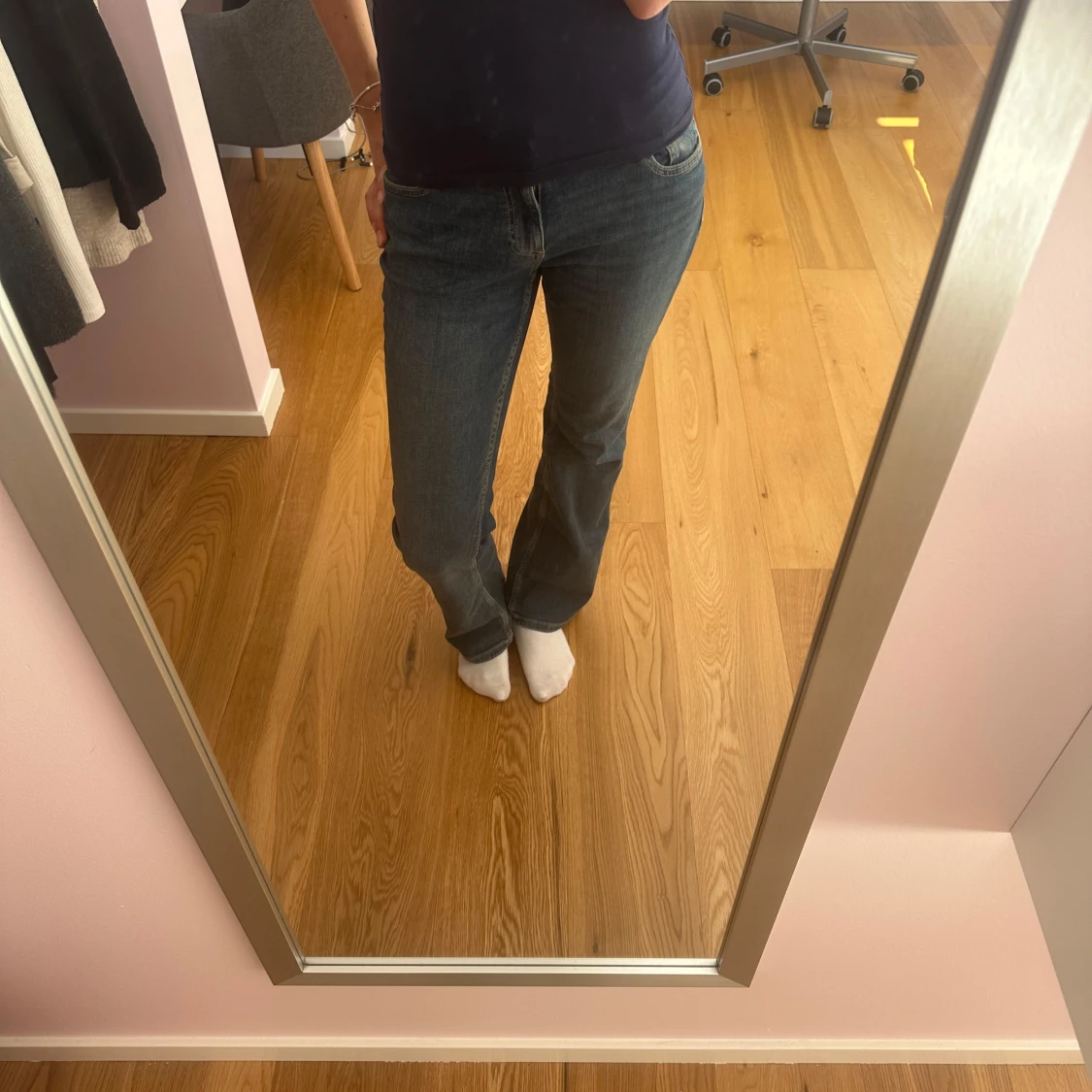 Blå bootcut jeans med normal passform - 1