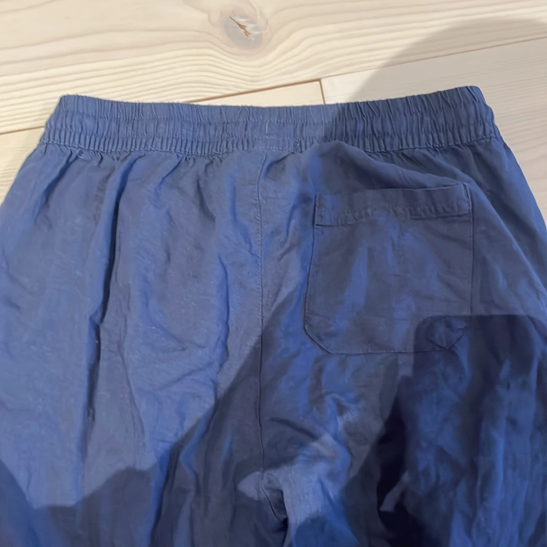 Blå vida linne-byxor - 1