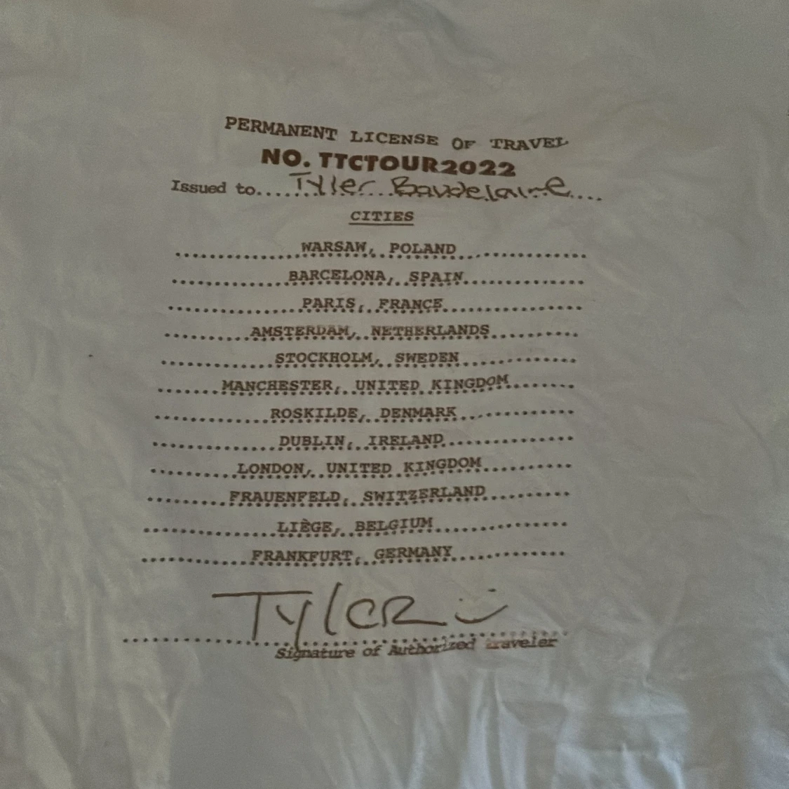 Ljusblå t-shirt Call Me If You Get Lost konsert tröja  - 3