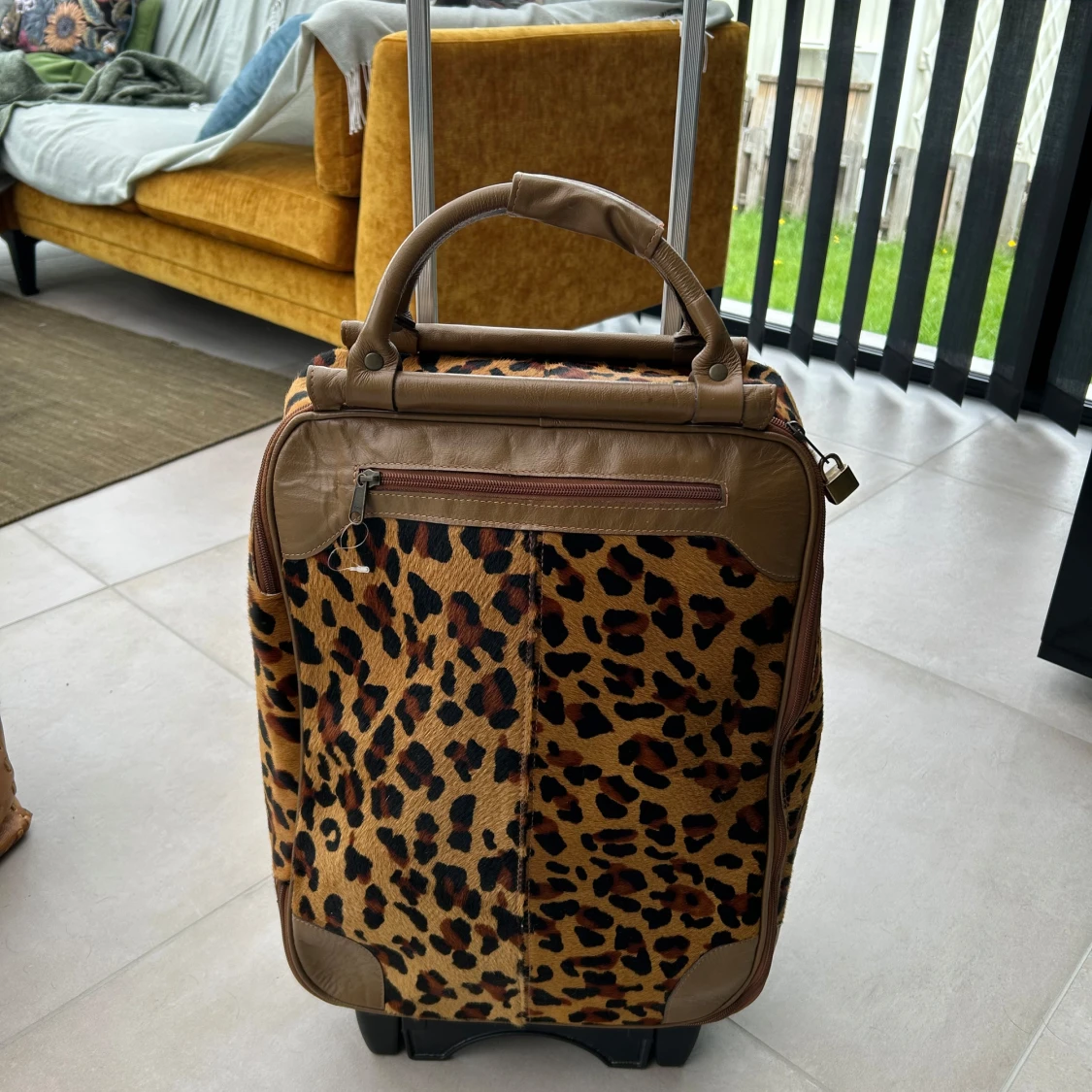 Leopard res väska i läder - 4