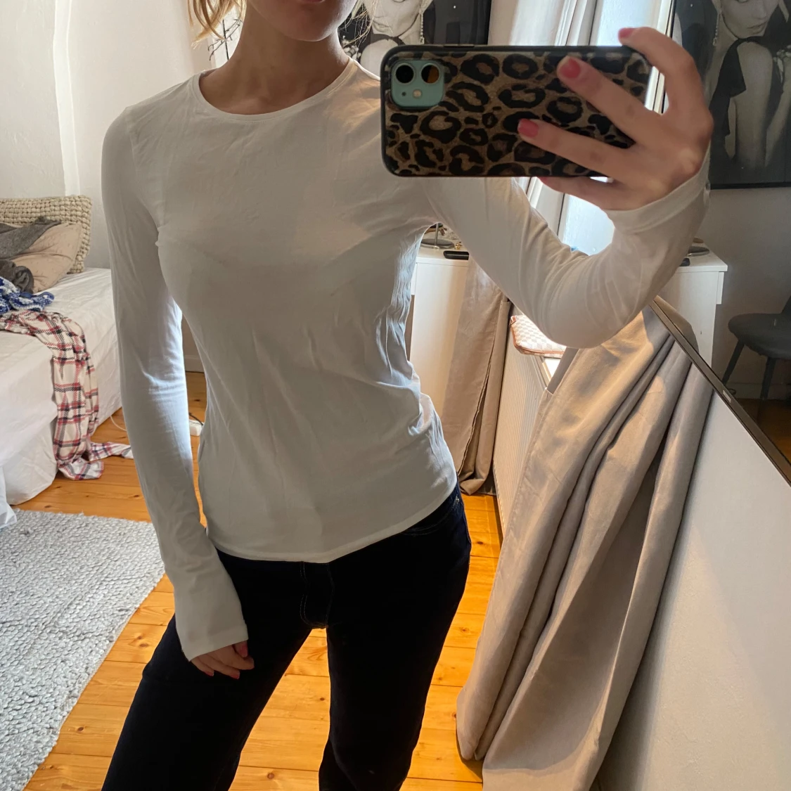 Vit långärmad topp - 1