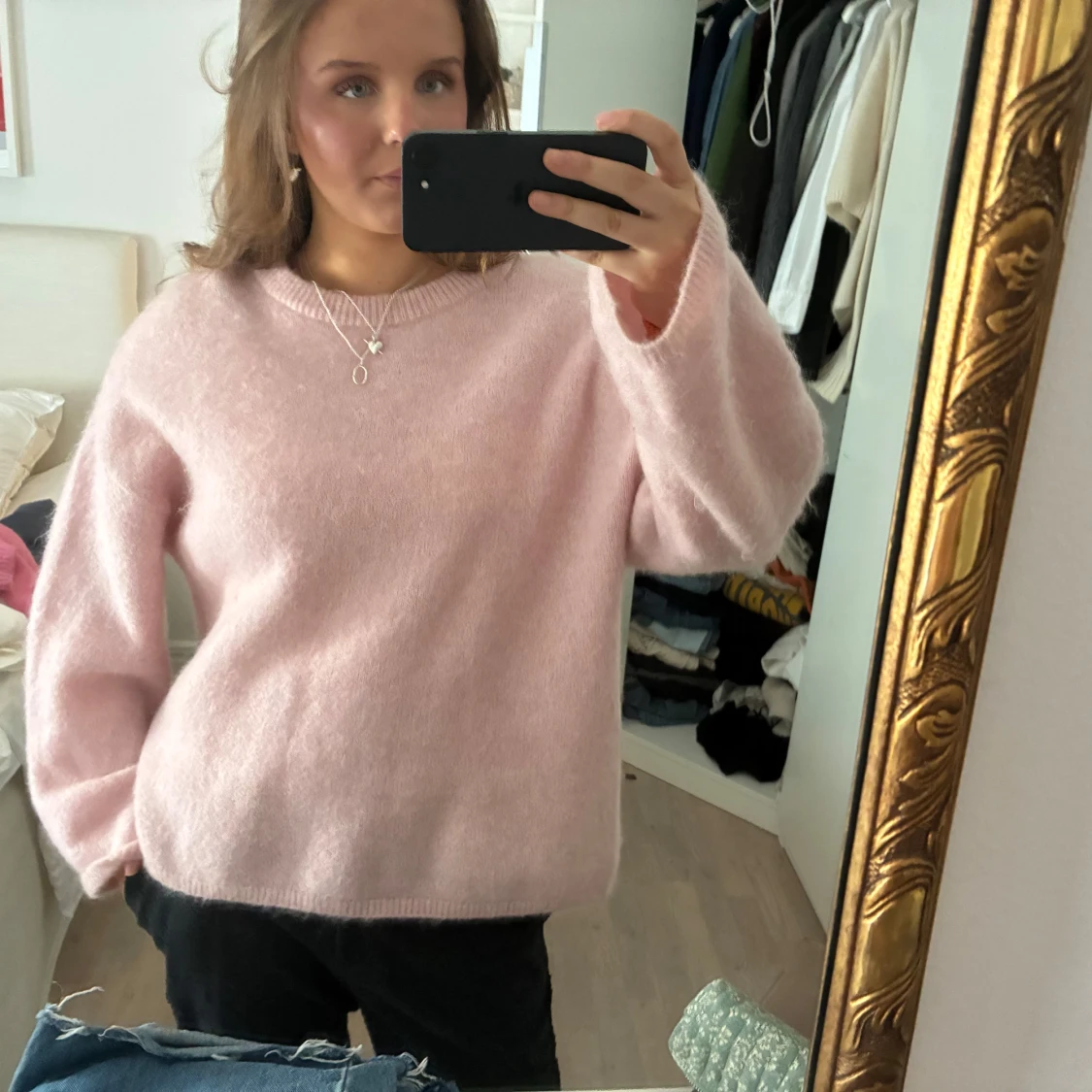 Rosa mohairtröja - 1