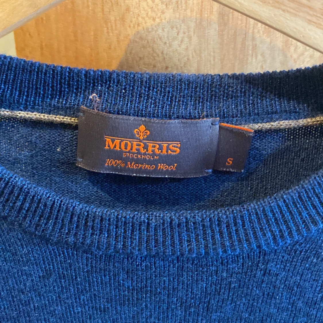 Marinblå merinoulltröja Morris S - 2