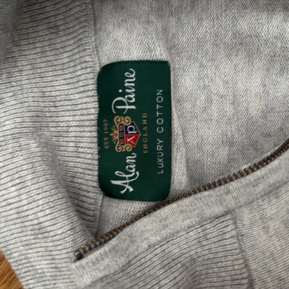 Ljusgrå half zip tröja Alan Paine - 2