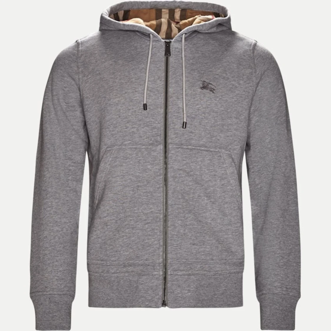 Grå hoodie från Burberry med dragkedja - 4