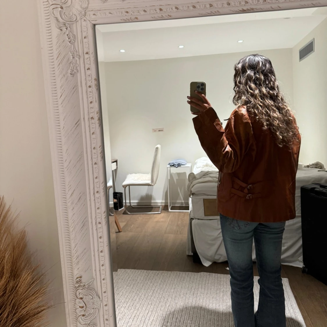 Vintage brun skinnjacka  - 93