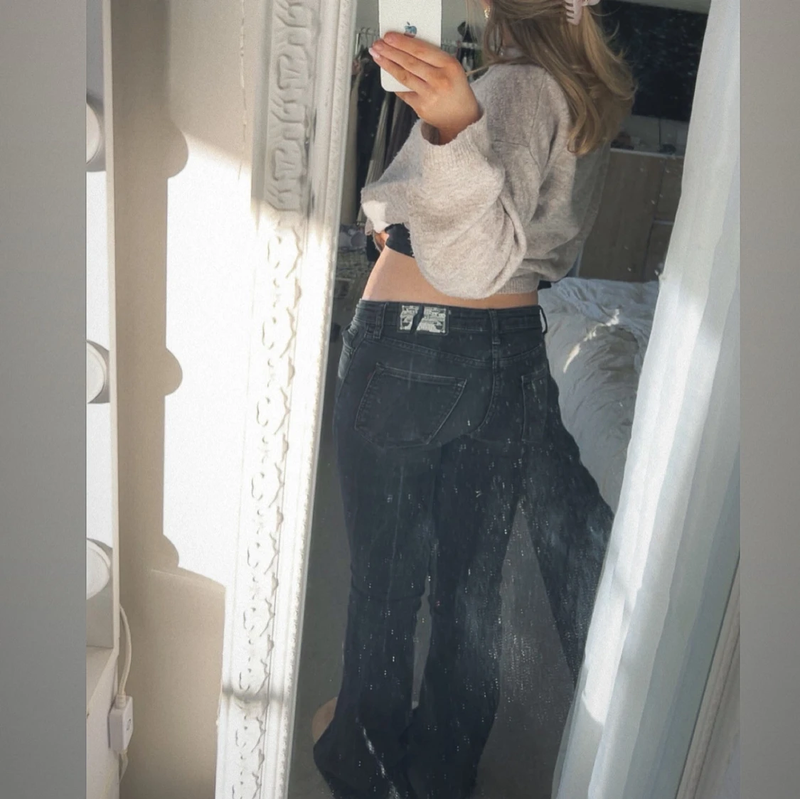 Svarta bootcut jeans från Crocker