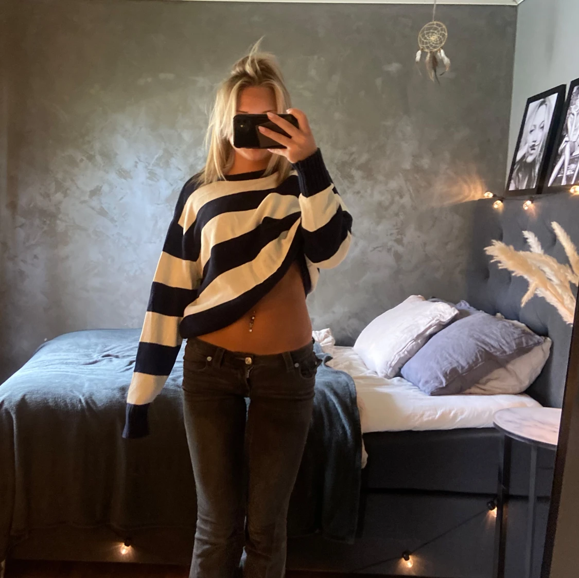 Randig stickad tröja Brandy Melville