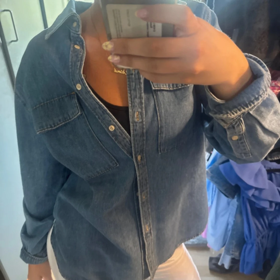 Overshirt i jeans med knappar - 2