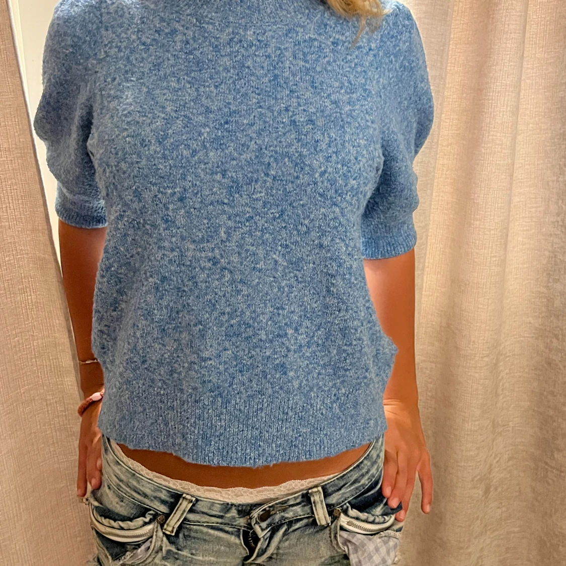 Blå stickad tröja vero moda  - 1