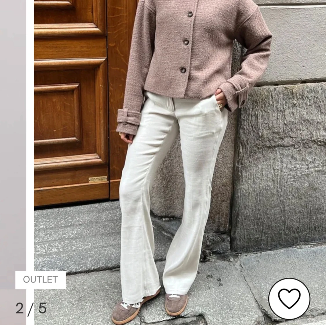 Beiga linnebyxor med bootcut Nelly - 1