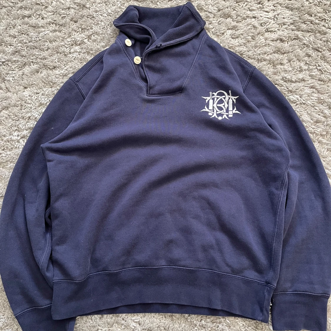 Ralph Lauren Rugby Sweatshirt – Navy Blå – Vintage & Unik - 1