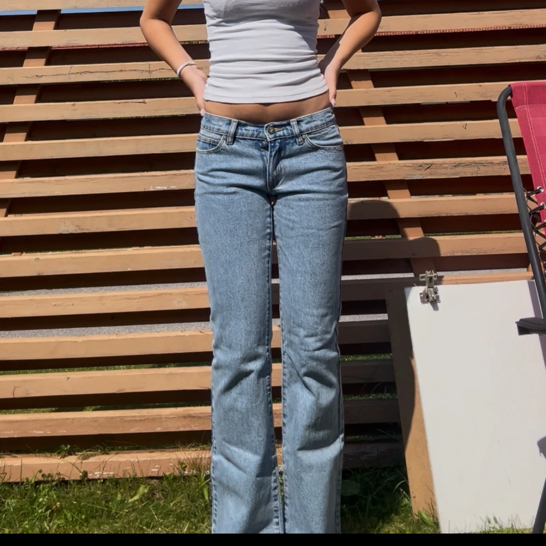 Bootcut ljusblå jeans från Wrangler - 3