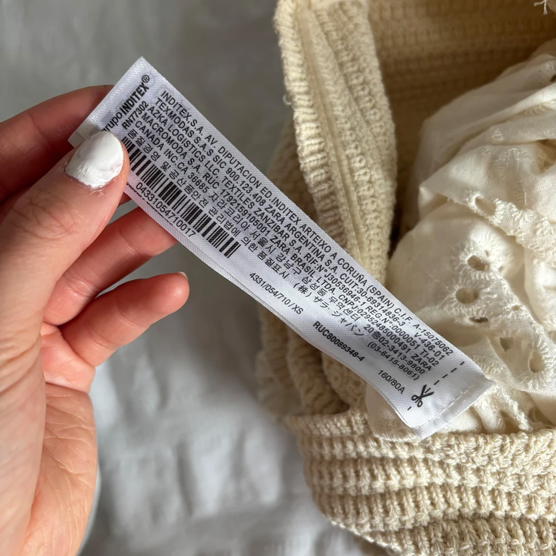 Beige tubtopp med broderad volang Zara - 2