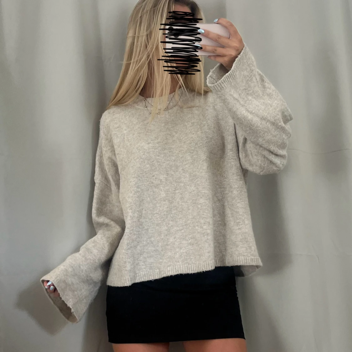 Beige stickad tröja - 2