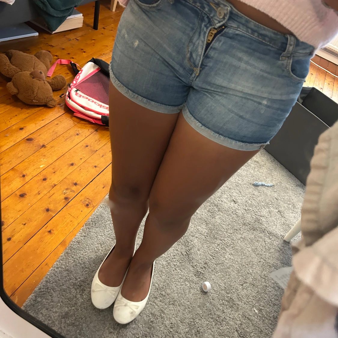 Levi's ljusblå jeansshorts - 2