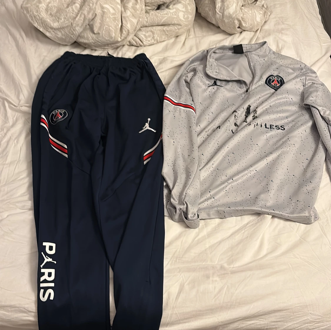 PSG x Jordan grå half zip träningströja - 1