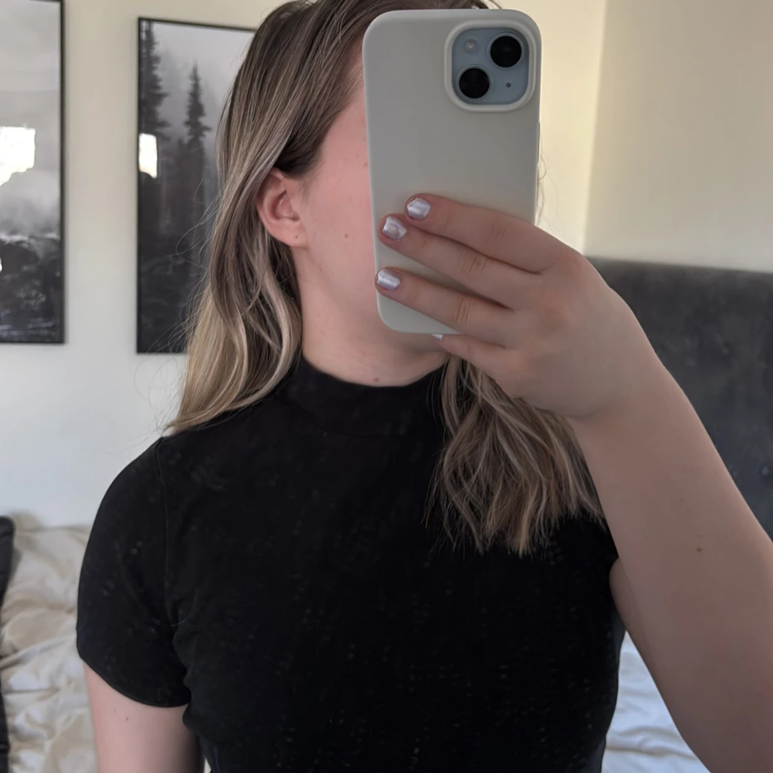 Svart kortärmad topp - 1