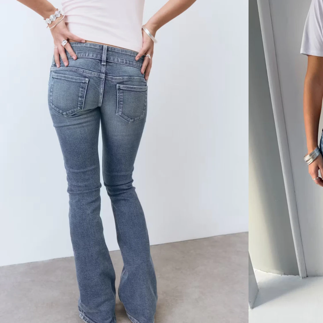 Blå bootcut jeans - 1