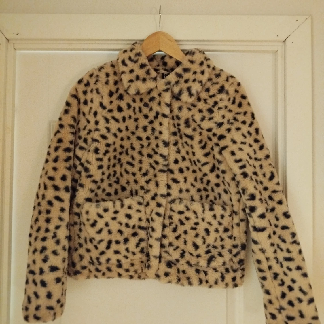 Leopardmönstrad pälsjacka från H&M Divided