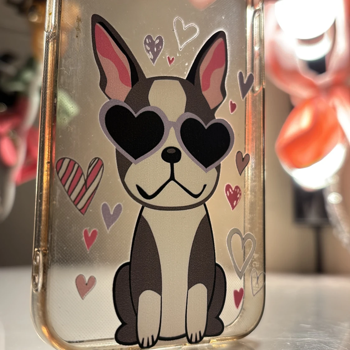 Mobilskal med hundmotiv och hjärtan - 1