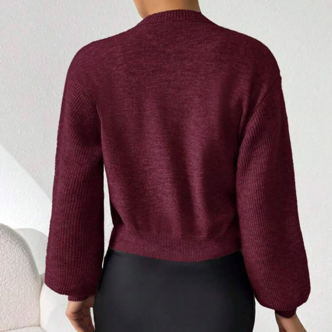 Vinröd kofta med knyt från SHEIN - 1