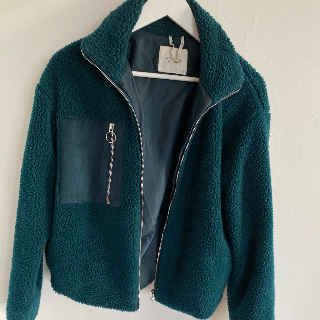Mörkgrön teddyjacka