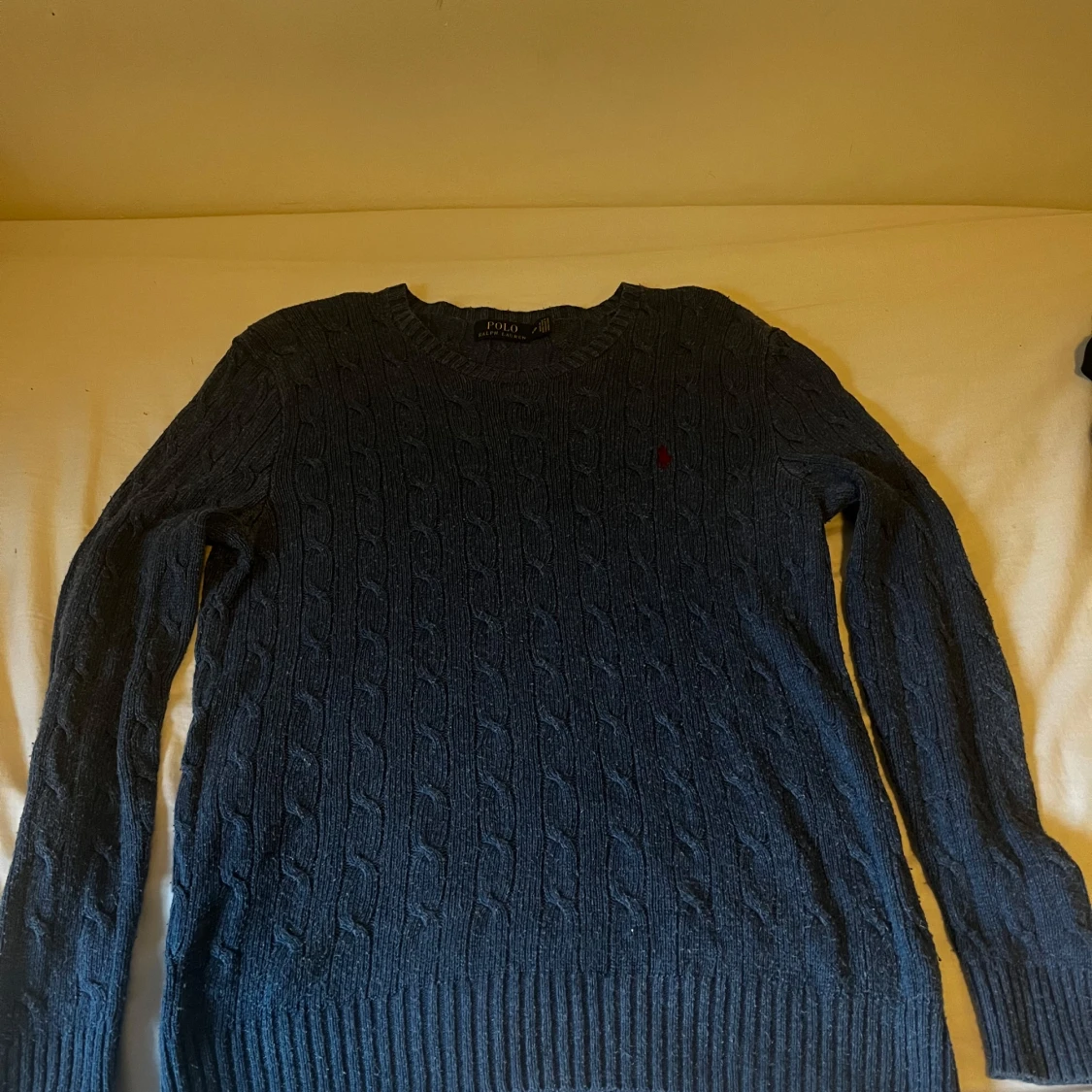 Blå kabelstickad tröja Polo Ralph Lauren - 4