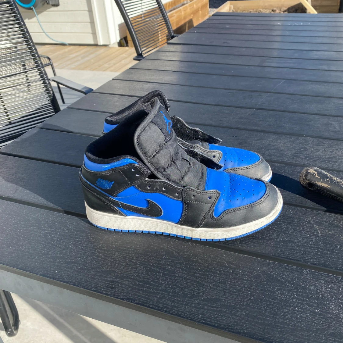 Svart och blå Nike Air Jordans