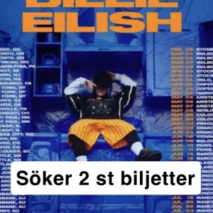 Söker 2 biljetter  - Söker 2 st biljetter! Sitt eller ståplats, 23:e eller 24:e allt är av intresse.
