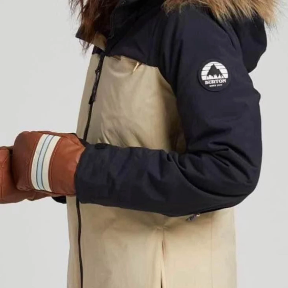 Burton beige och svart parkajacka - 1