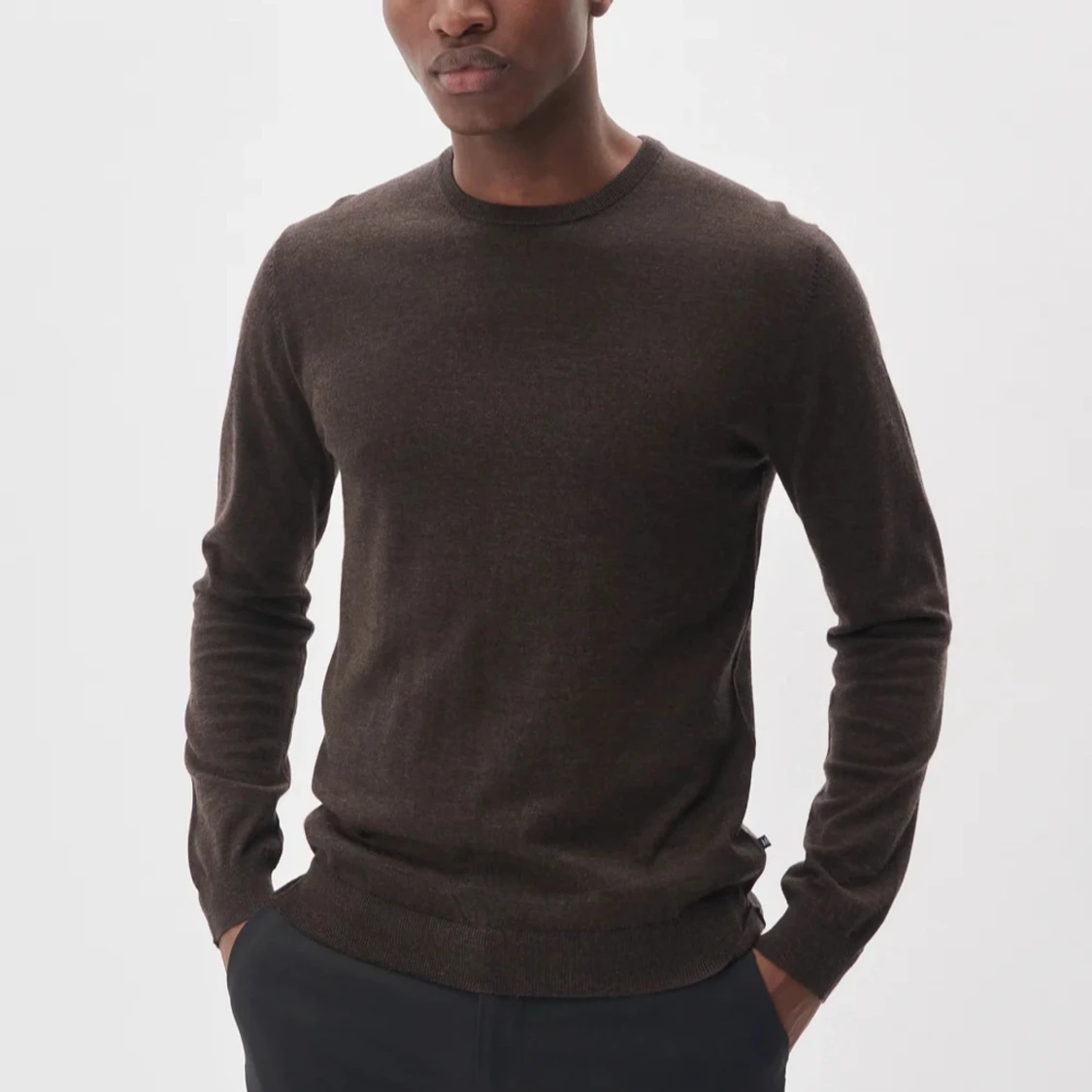 Brun merinoull tröja  - 1