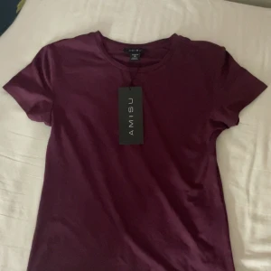 Tajt vinröd t shirt - Sååå fin vinröd t shirt med tajt passform, aldrig använd och har prislappen kvar! Passar även S❤️  Skicka prisförslag och kolla gärna in mina andra plagg!💕
