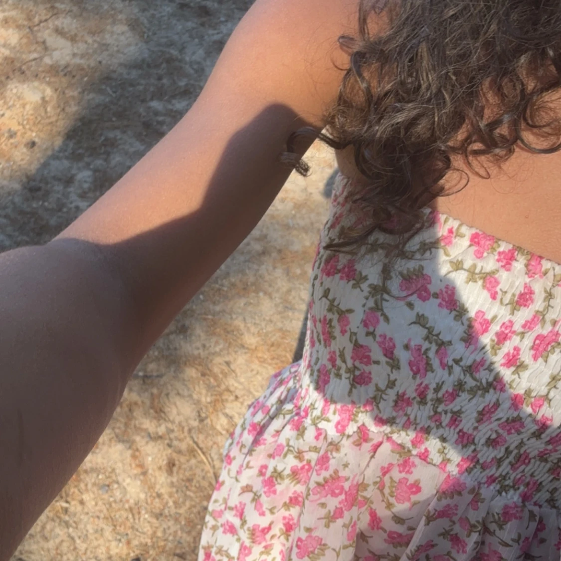 Kort Kjol/topp blommig rosa - 2