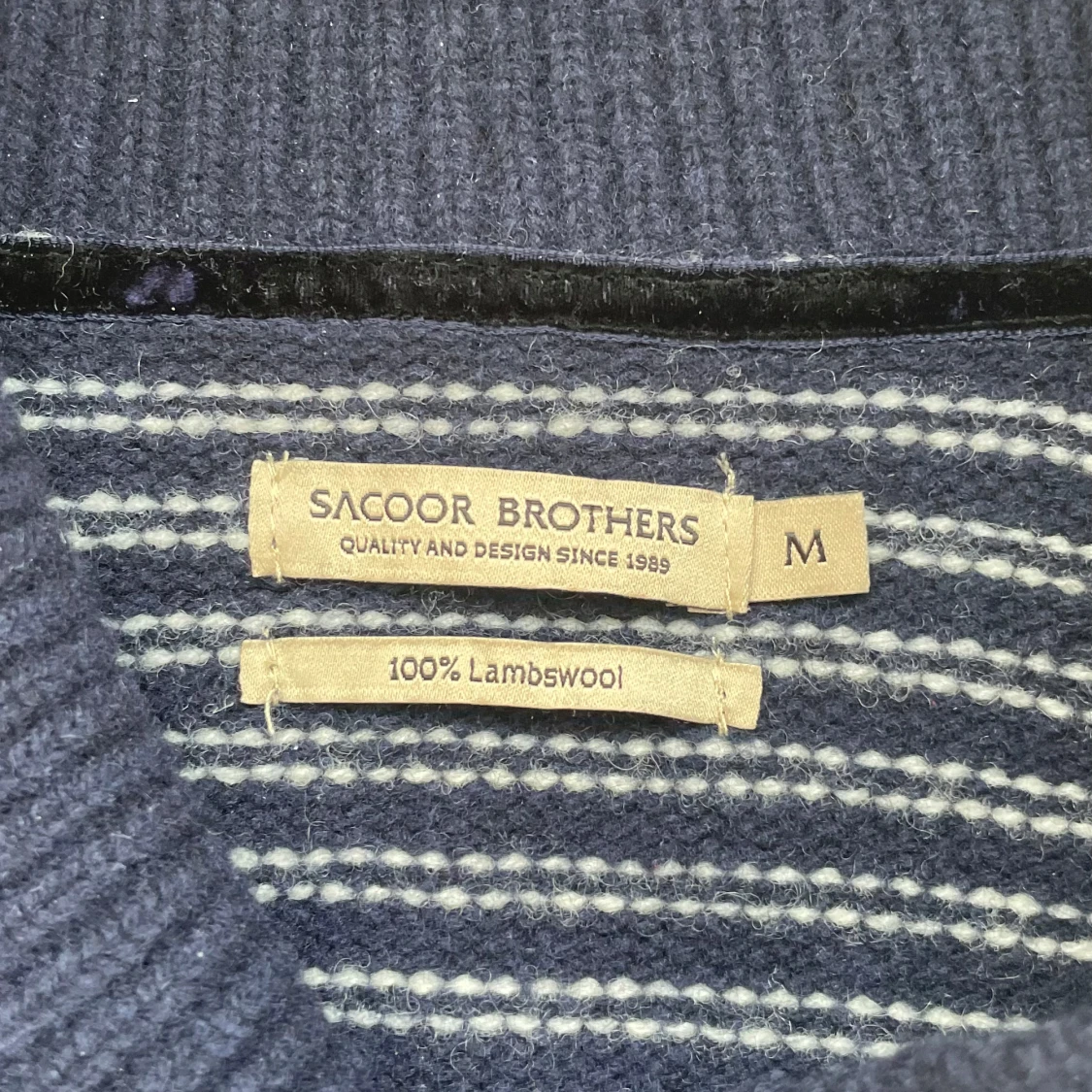 Randig blå ulltröja från Sacoor Brothers - 3