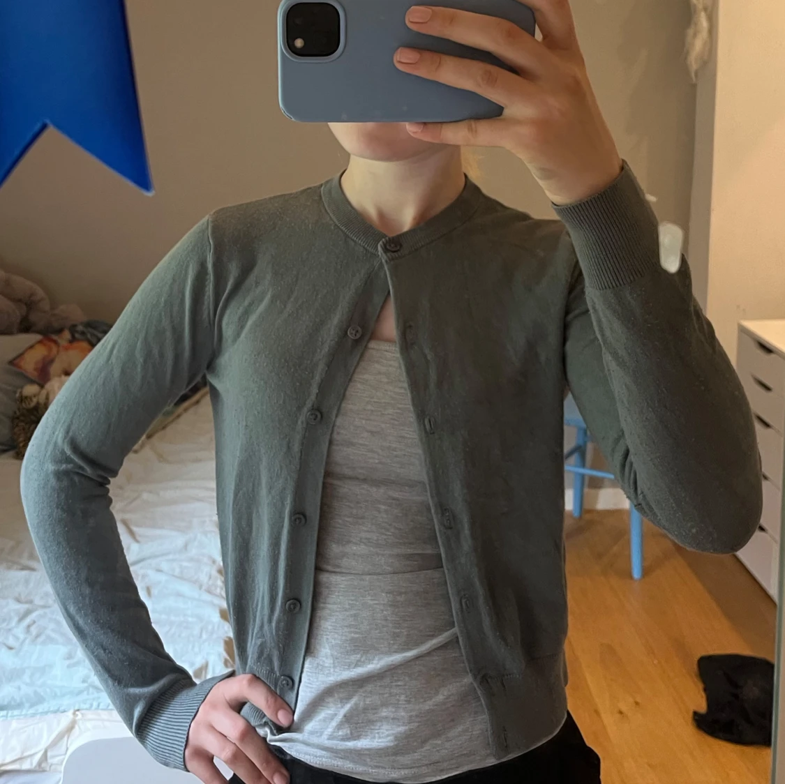 Grå kofta från H&M XS