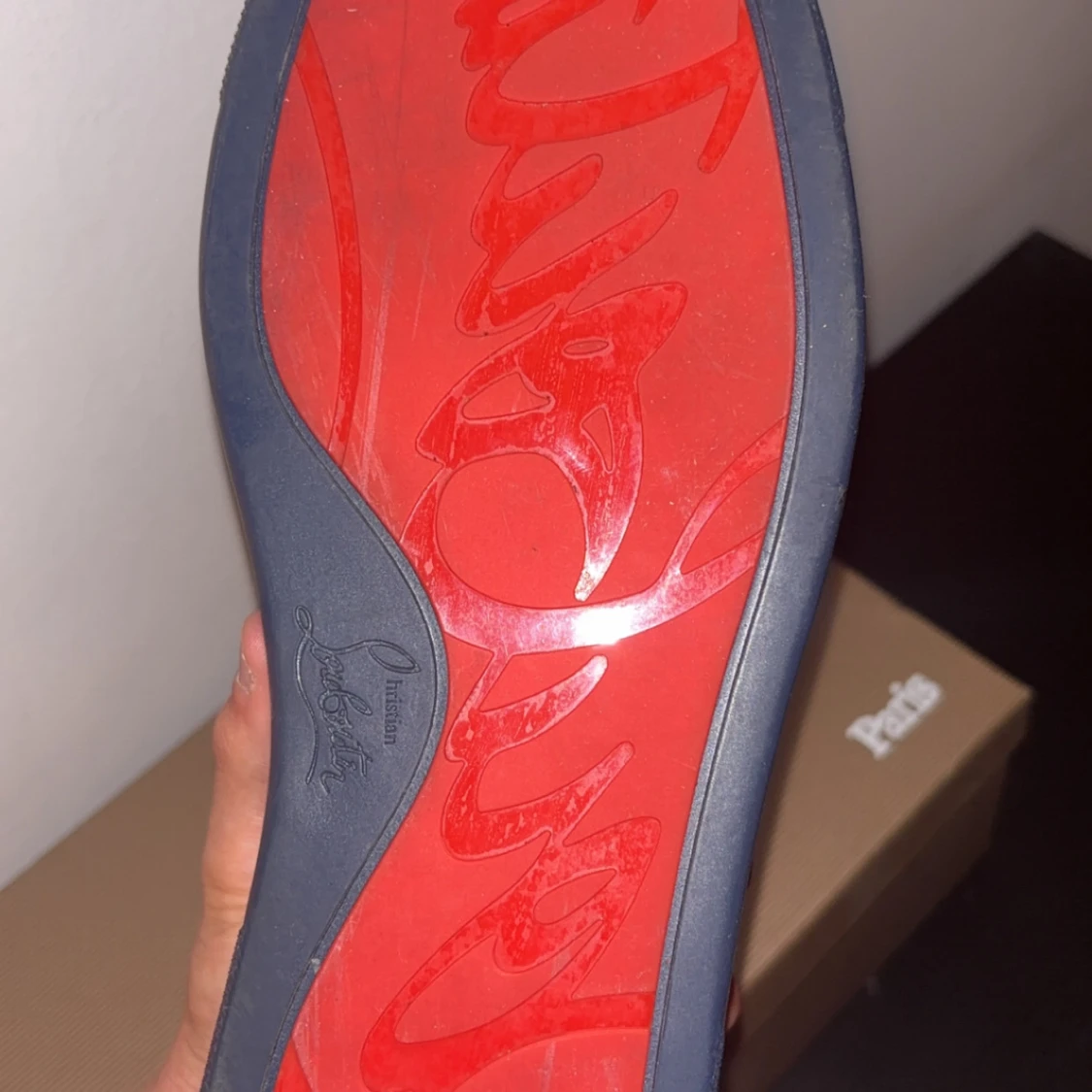 Mörkblå mocka sneakers från Louboutin - 3