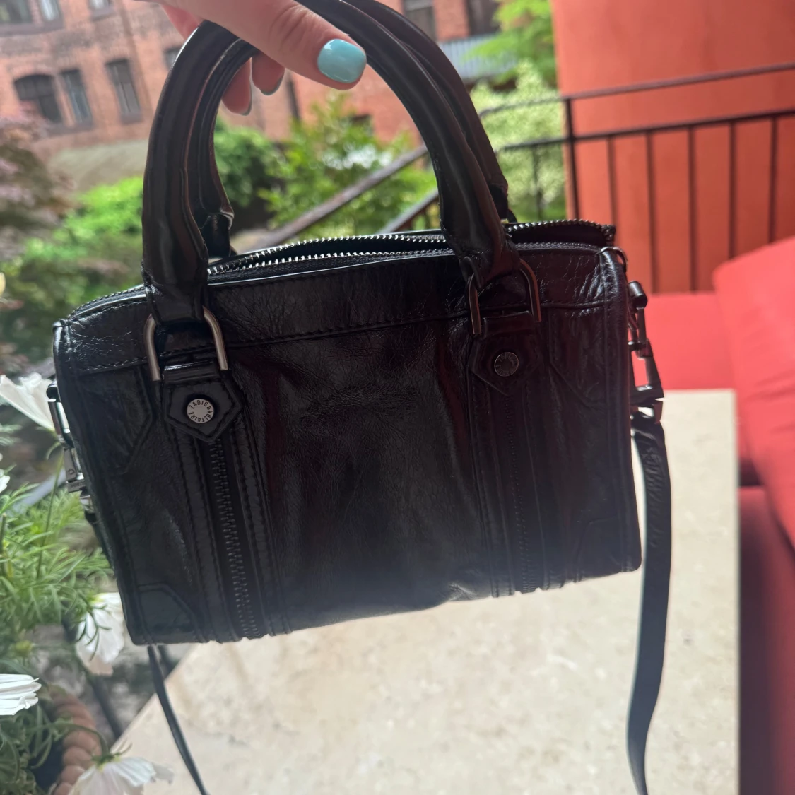 Svart handväska Zadig & Voltaire skinn liten sunny XS  - 3