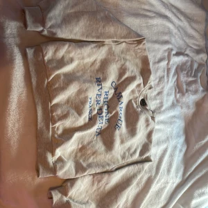 Grå sweatshirt Gina Tricot XS - Beige sweatshirt från Gina Tricot i storlek XS med blå text framtill: 'Camargue Rhône River Delta France'. Mjuk insida, rund hals och långa ärmar. Perfekt för chill dagar och enkel att matcha med jeans eller leggings.