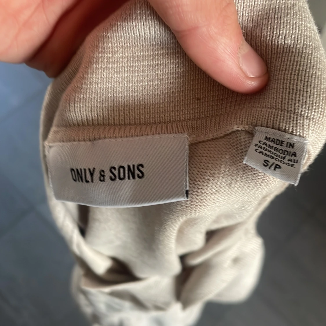 Beige långärmad pikétröja från Only & Sons - 2