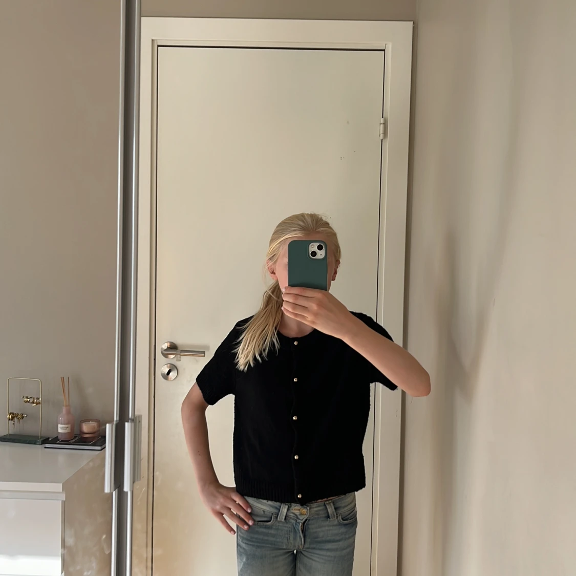 Svart stickad kofta från H&M