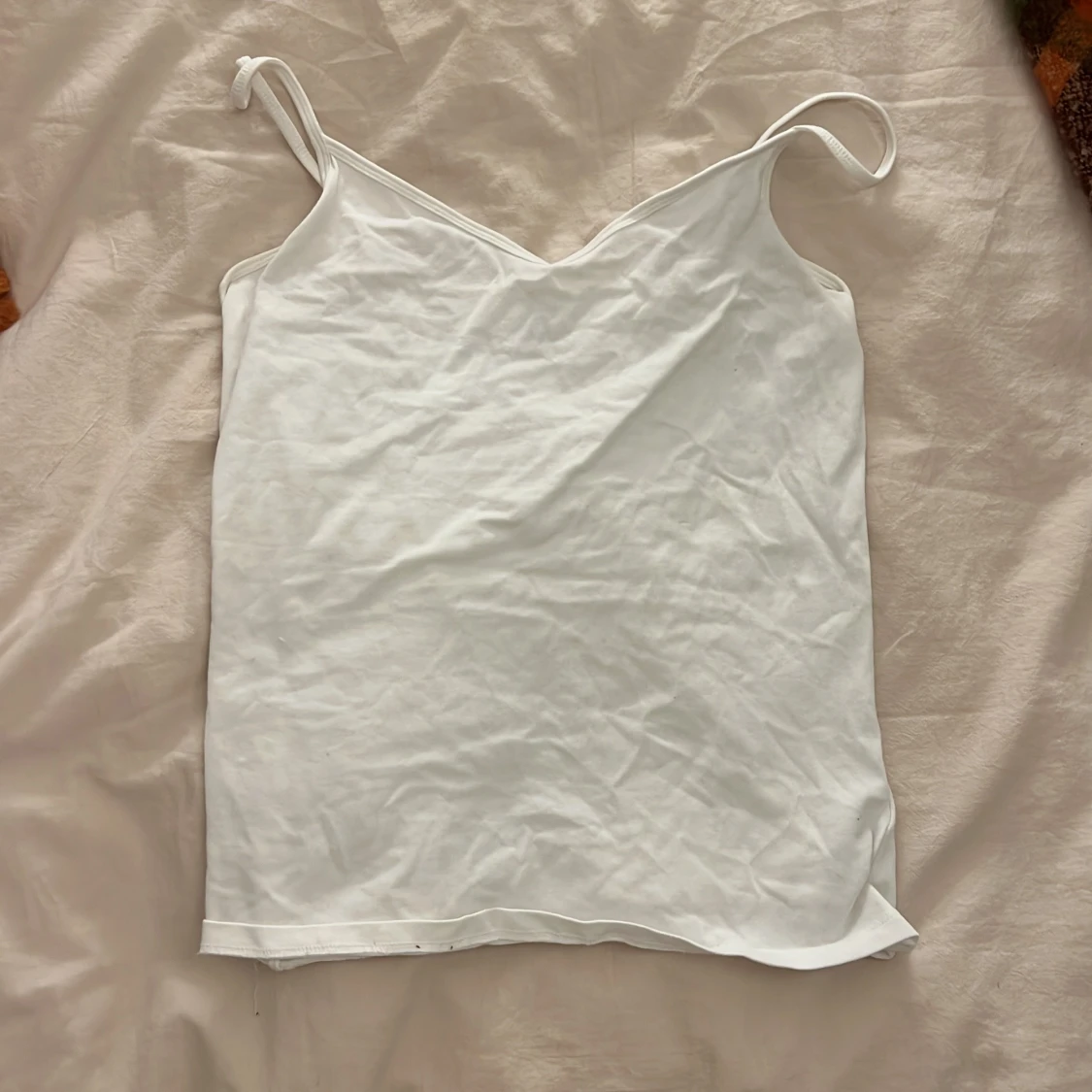 Vit linnetopp i bomull, strl S från Cubus 